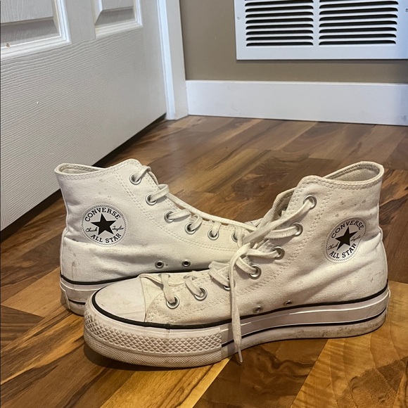 White High-Top Sneakers - Picture 1 of 5